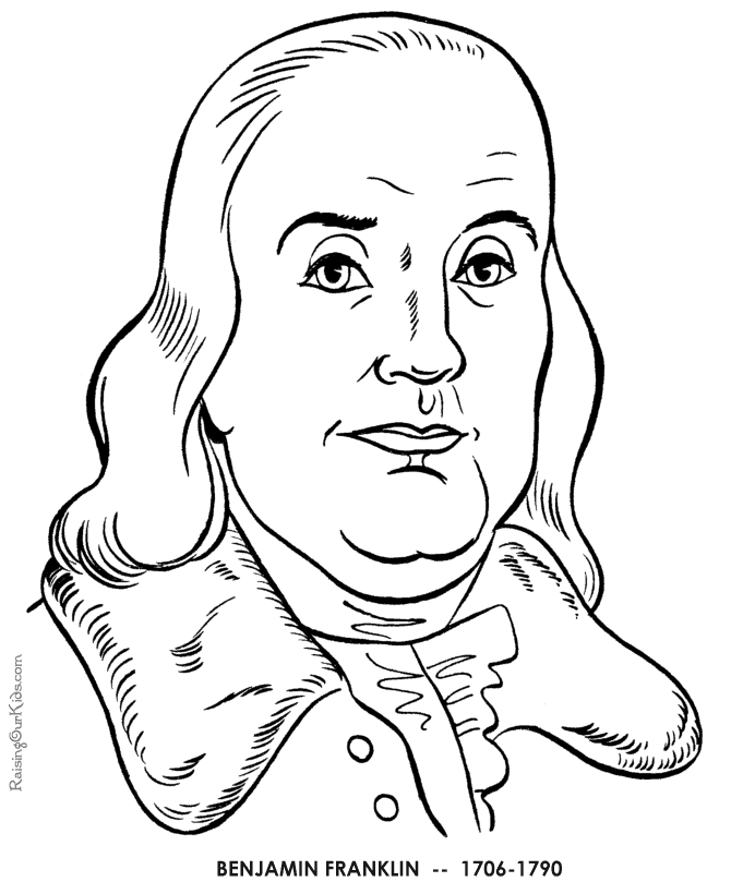 670x820 Benjamin Franklin Coloring Pages All Things Patriotic! Great