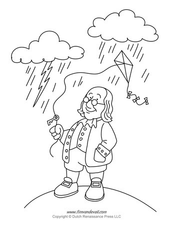 350x453 Ben Franklin Coloring Page