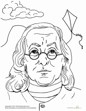 301x389 Benjamin Franklin Coloring Page Worksheets And Geography