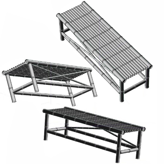 540x540 3d Free Bamboo Bench Manga Materials