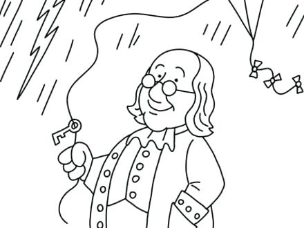 440x330 Best Ben Franklin Coloring Page Online