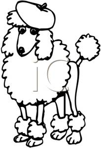 205x300 Black And White Poodle Wearing A Beret Silhouettes
