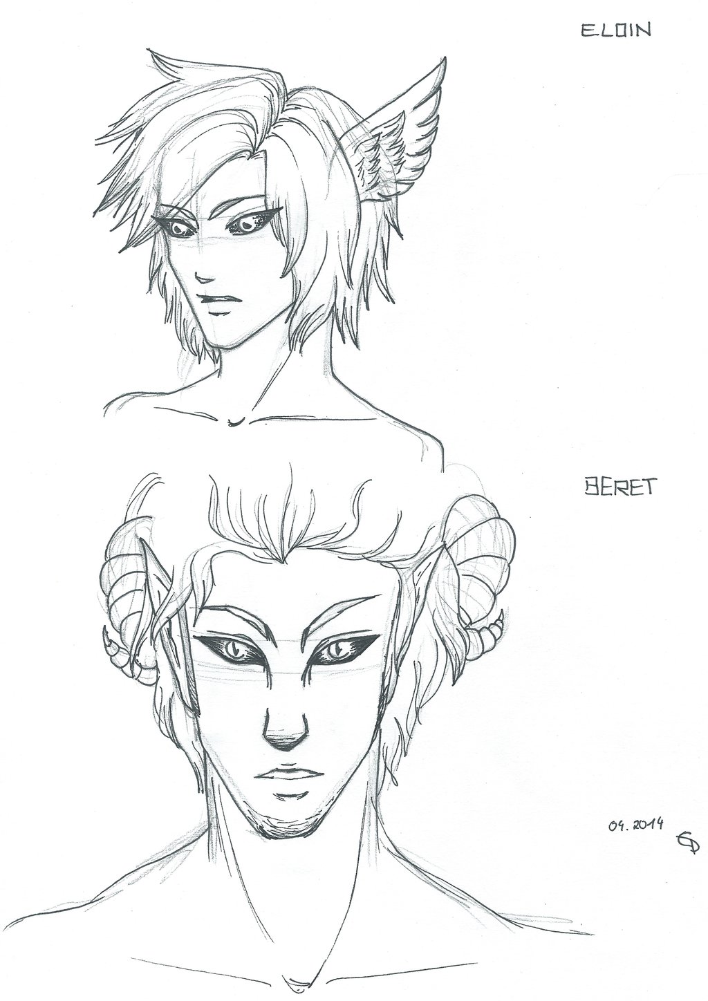 1024x1448 First Sketches Eloin And Beretelial By Xenophiel