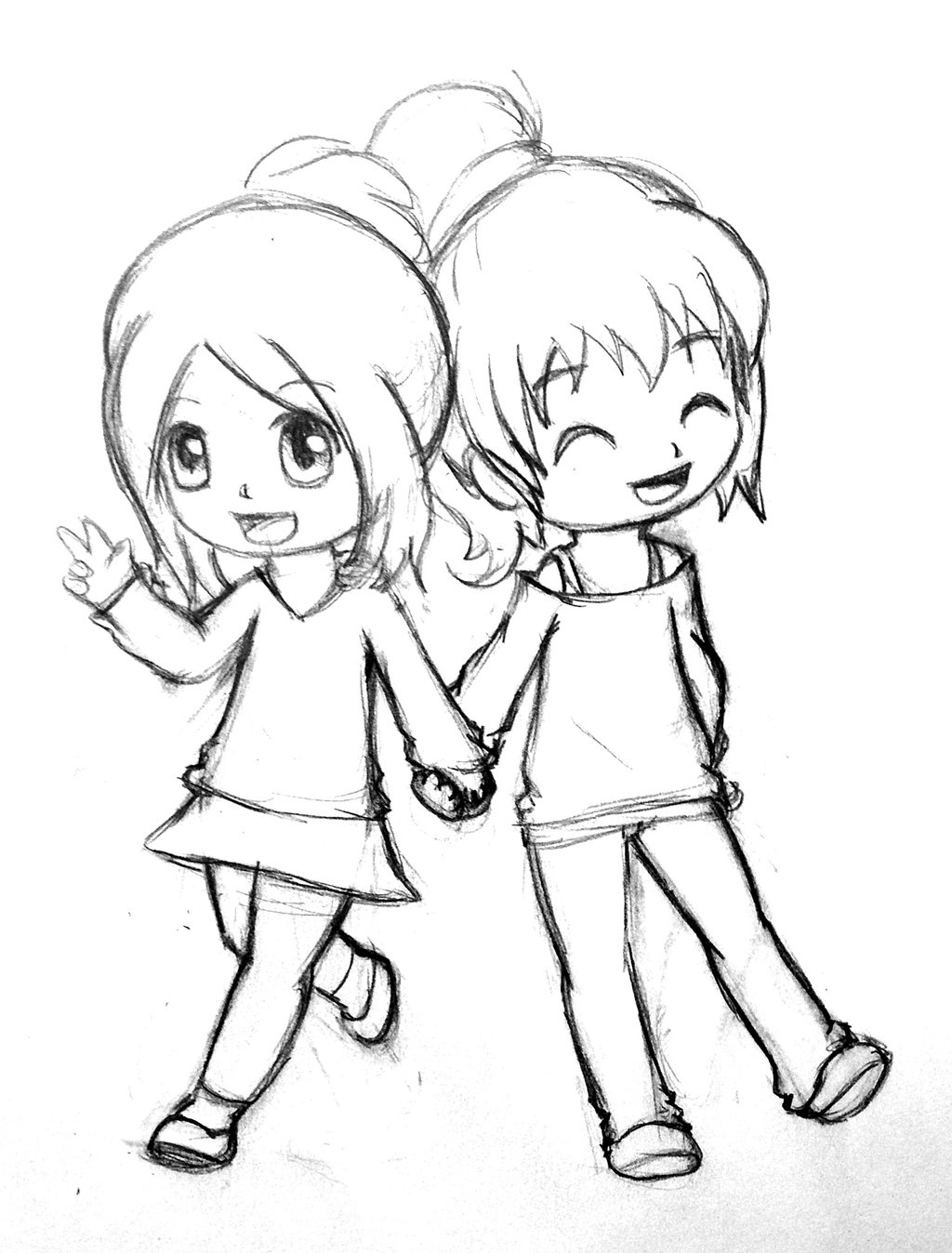1024x1348 Bestfriends Boy And Girl Picture Drawing Easy Anime Best Friends