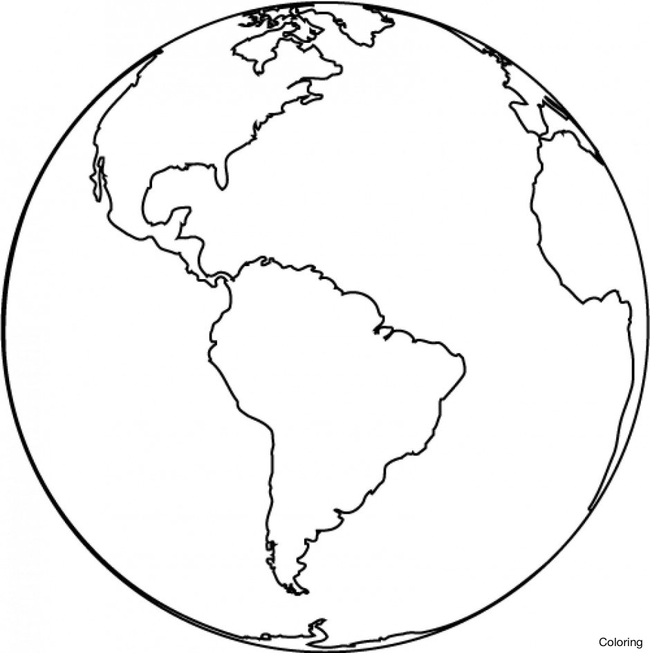940x945 Clip Art Globe Coloring Page Breadedcat Free Printable Best