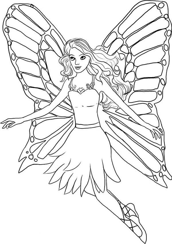 600x851 How To Draw A Fairy In Barbie Fairytopia World Coloring Pages