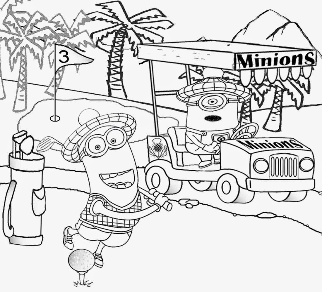 1100x1000 Best Kids Movie Despicable Me Coloring Golf Minion Activity Pages