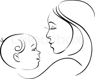 320x264 Mom And Baby Drawings Vector Of Mother And Baby Icon Woman
