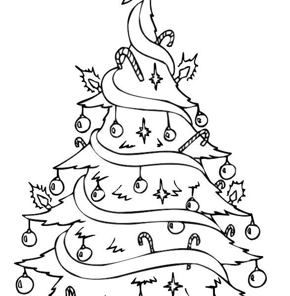587x600 Christmas Tree Drawing For Coloring Best 25 Christmas Tree