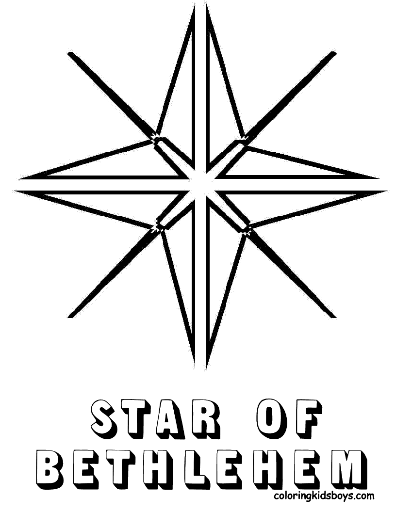 816x1056 Star Of Bethlehem Christmas Coloring Pages 1