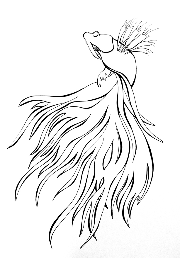 614x880 Fighter Doodle Art Sharpie Drawing Beta Fish, Sharpie Art