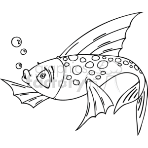 300x300 Royalty Free A Betta Fish Blowing Bubbles 377479 Vector Clip Art