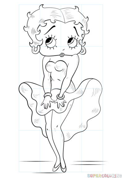 394x575 How To Draw Betty Boop Step By Step Drawing Tutorials