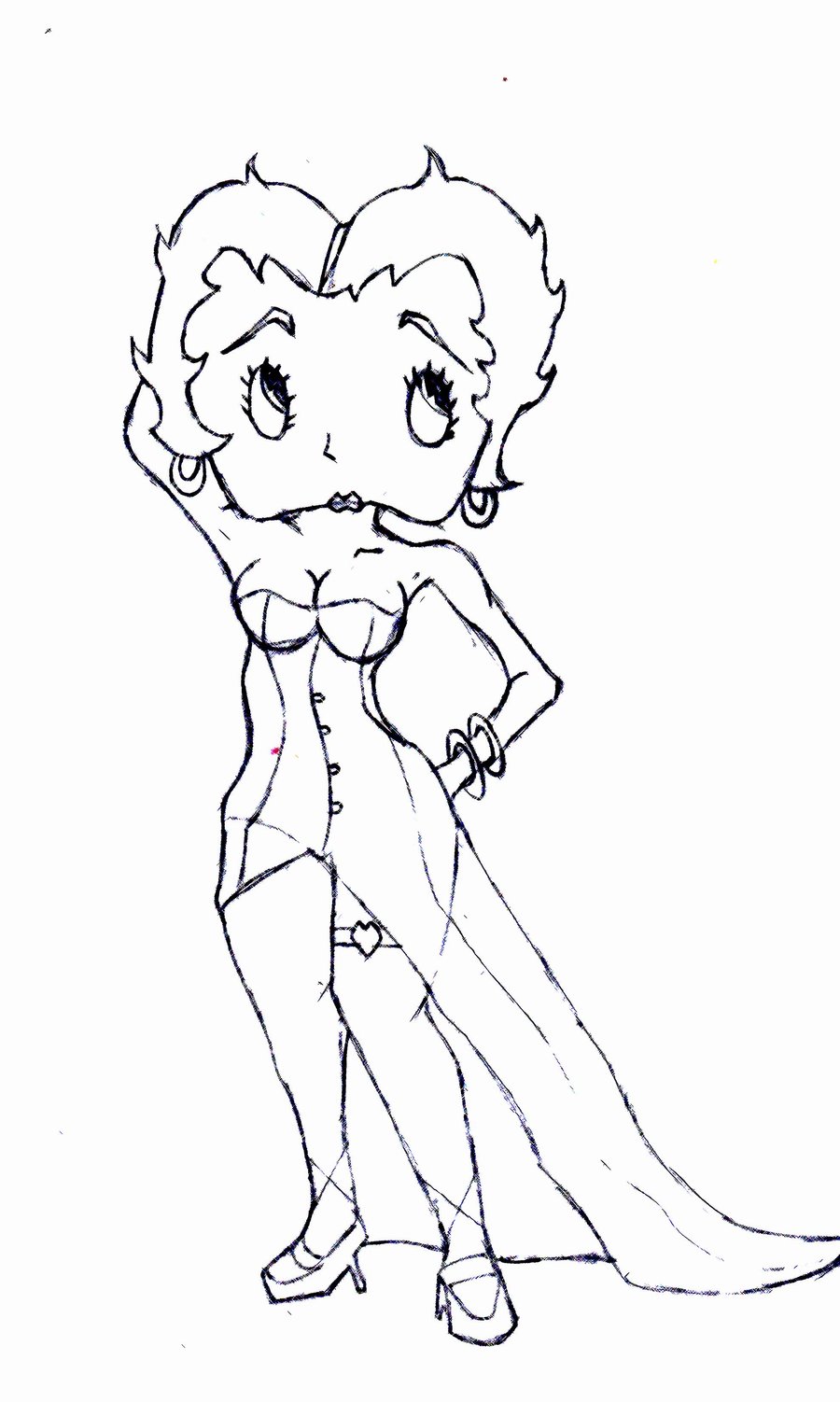 900x1502 Betty Boop Sketch By Mjones456