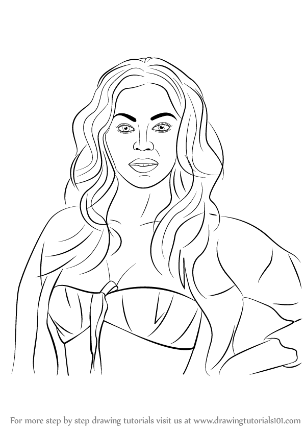 598x844 Learn How To Draw Beyonce (Celebrities) Step By Step Drawing