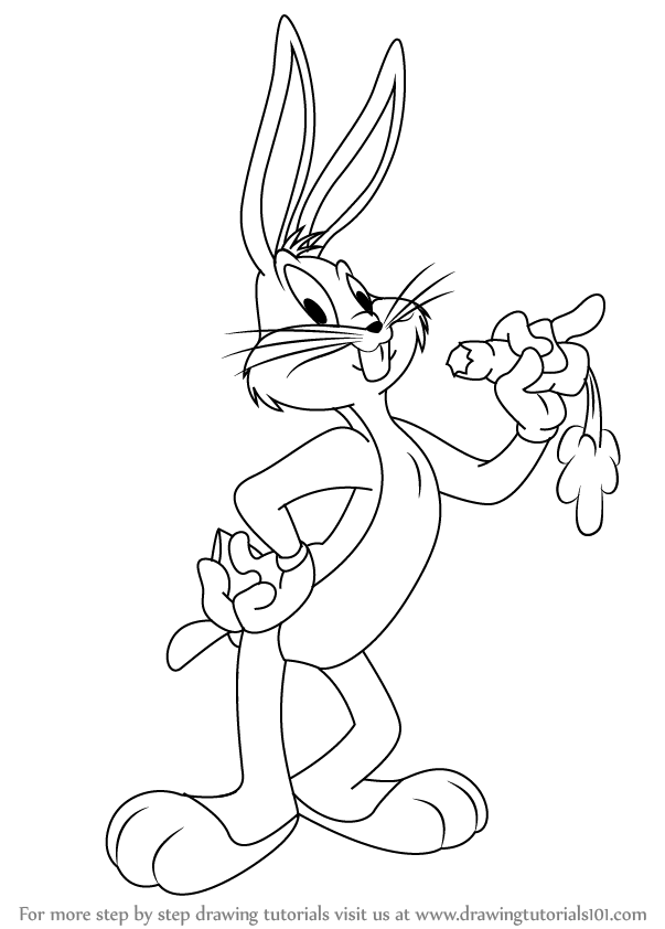 603x842 Learn How To Draw Bugs Bunny (Bugs Bunny) Step By Step Drawing