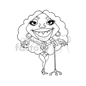 300x300 Royalty Free Beyonce Bw Cartoon Caricature 391722 Vector Clip Art