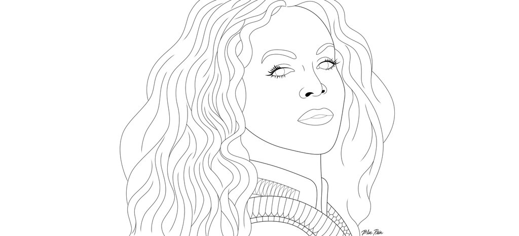 1024x466 Beyonce (Line Art) By Bluerain1984