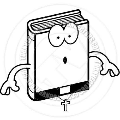 460x460 Cartoon Bible Surprised (Black And White Line Art) By Cory Thoman