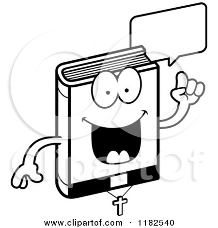 450x470 Cartoon Of A Waving Bible Mascot