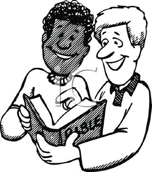 310x350 Royalty Free Clipart Image Religious Cartoon Of Two Men Sharing