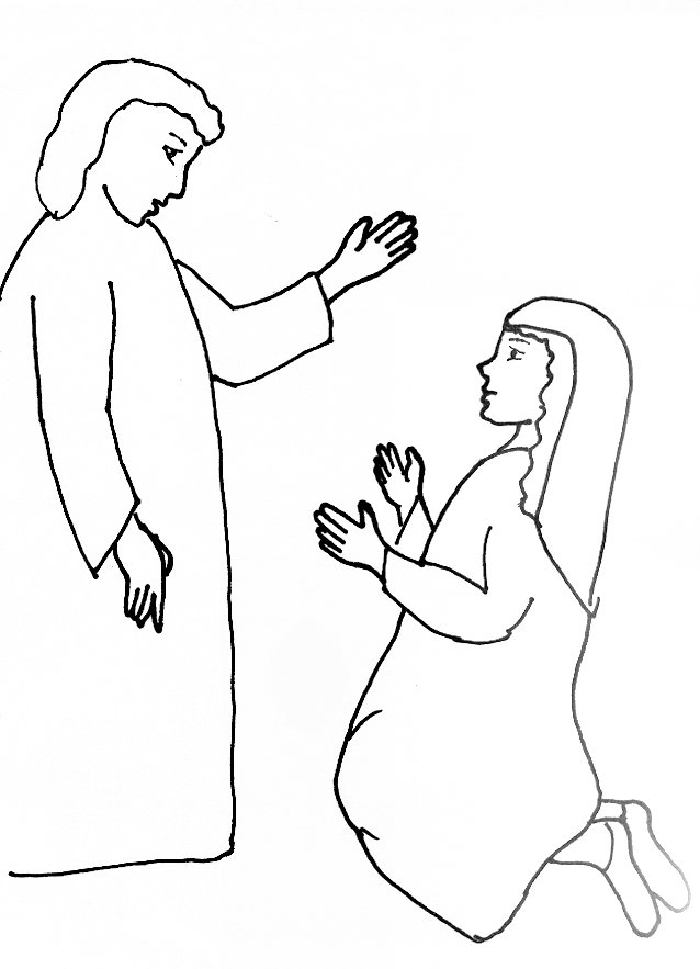 638x883 Bible Story Coloring Page For Angel Gabriel Visits Mary Free