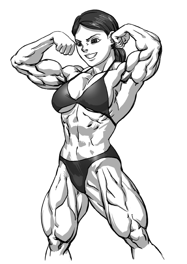 595x842 Double Biceps Pose By Pokkuti
