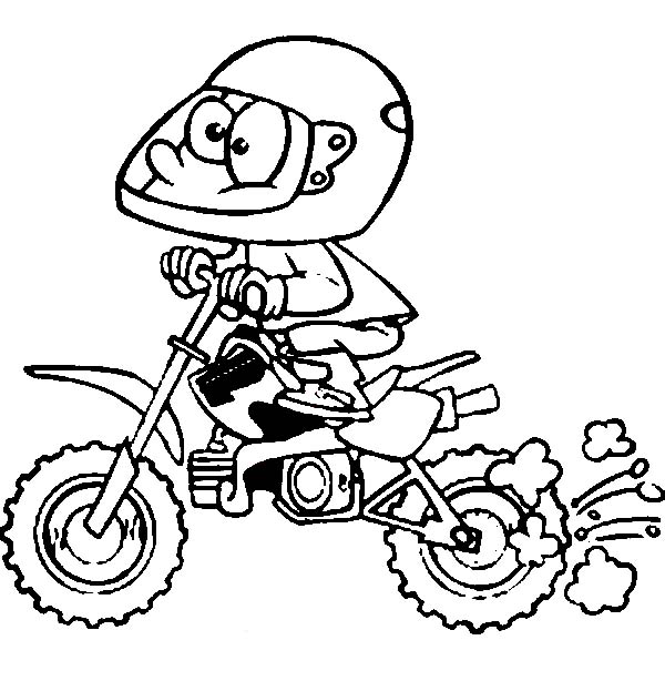 600x614 Cartoon Of Dirt Bike Rider Coloring Page Coloring Sun