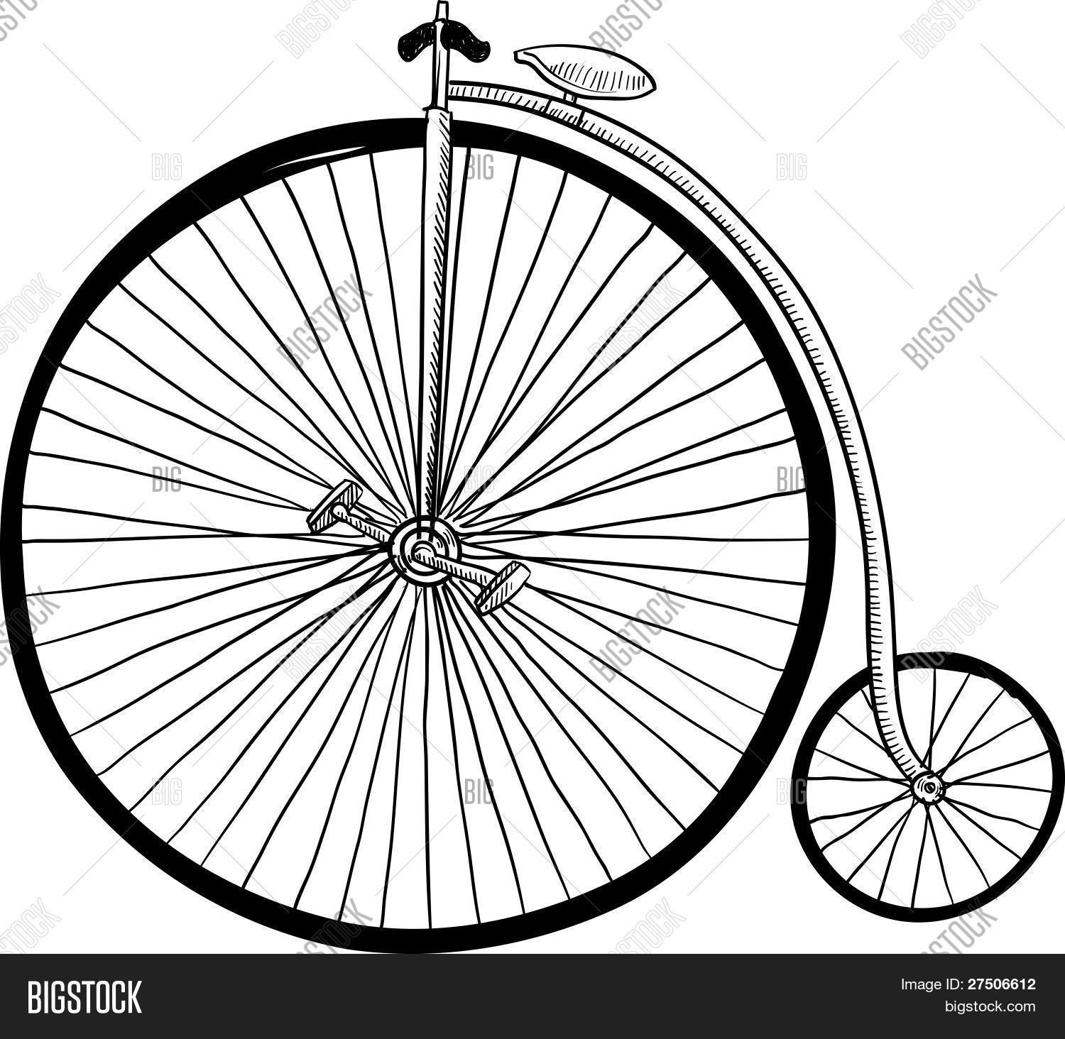 1500x1464 Old Fashioned Bicycle Sketch Vector Amp Photo Bigstock