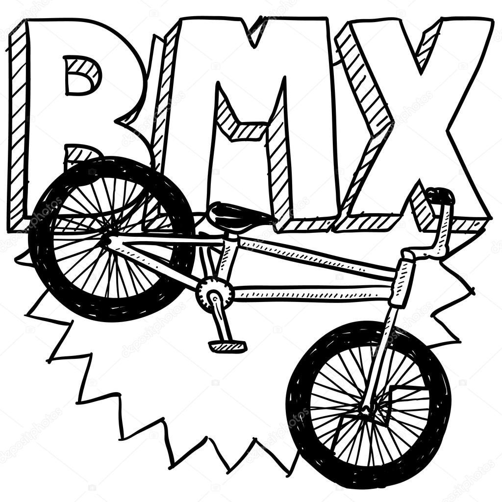 1024x1024 Bmx Bike Sketch Stock Vector Lhfgraphics