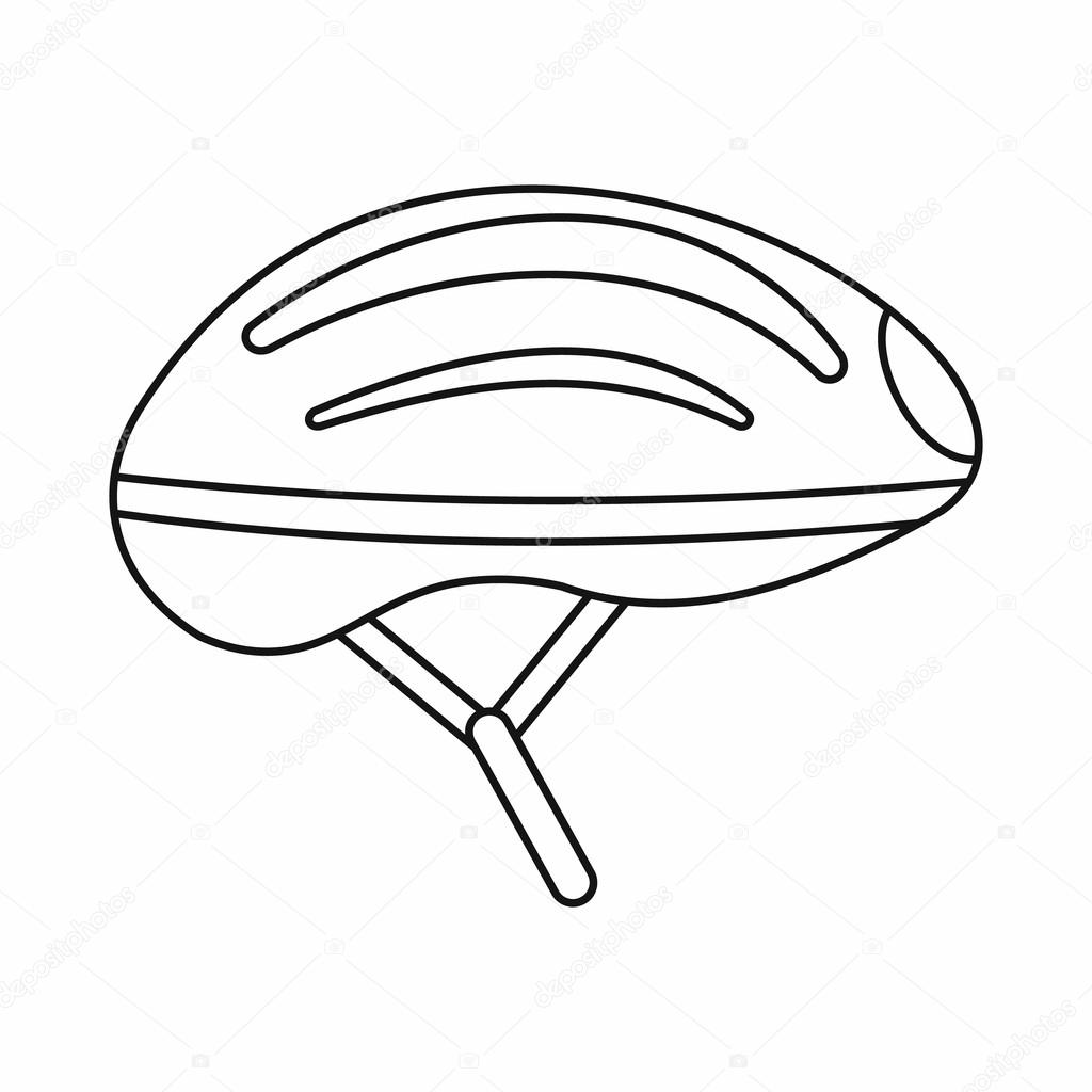 1024x1024 Bicycle Helmet Icon, Outline Style Stock Vector Ylivdesign