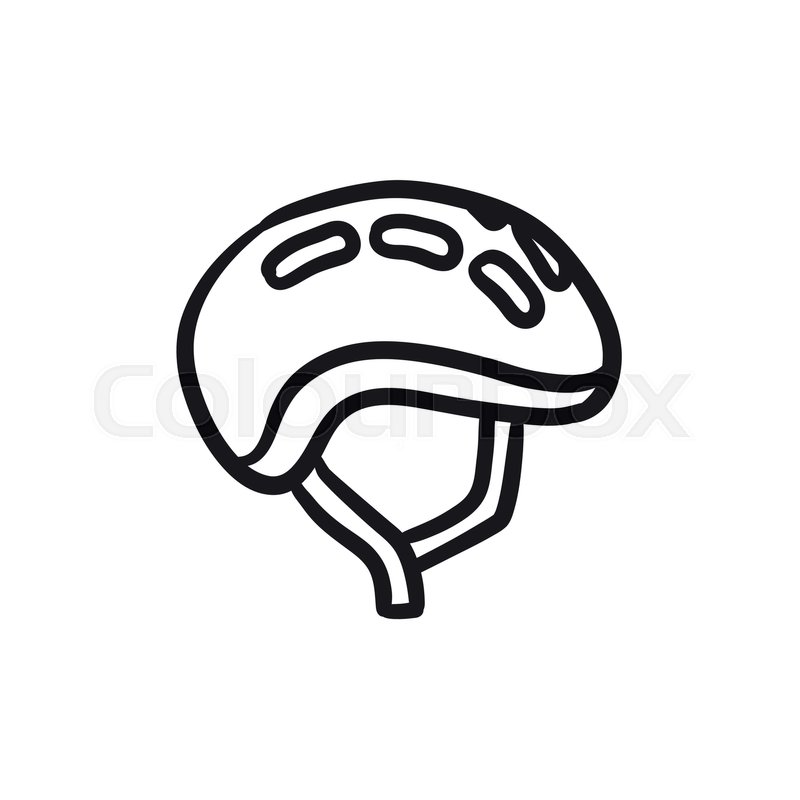 800x800 Bicycle Helmet Vector Sketch Icon Isolated On Background. Hand