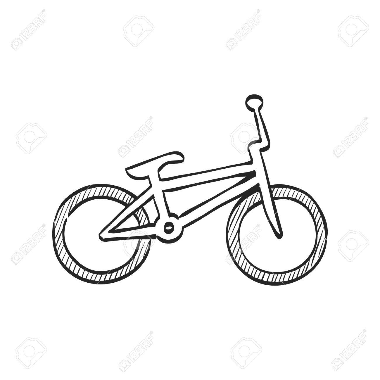 1300x1300 Bmx Bicycle Icon In Doodle Sketch Lines. Sport Race Park Play