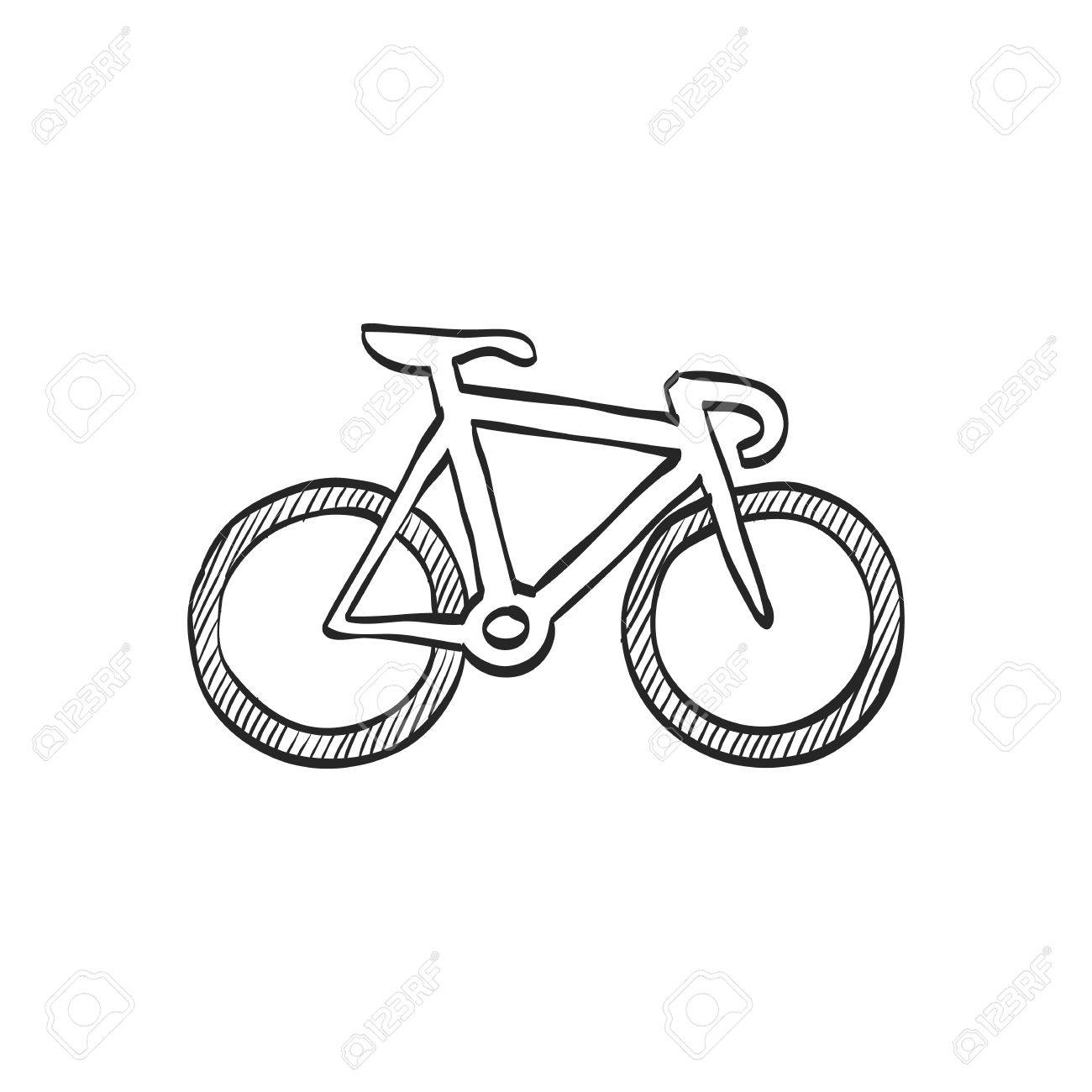 1300x1300 Track Bike Icon In Doodle Sketch Lines. Bicycle Racing Road