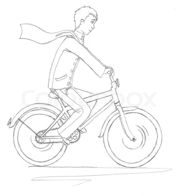 744x800 A Young Man On A Bicycle Stock Photo Colourbox