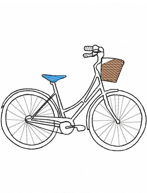 489x640 Bicycle Sketch Embroidery Design Bike Sketch Embroidery
