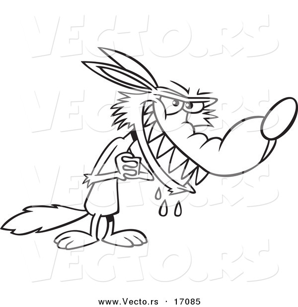 600x620 Vector Of A Cartoon Big Bad Wolf Drooling