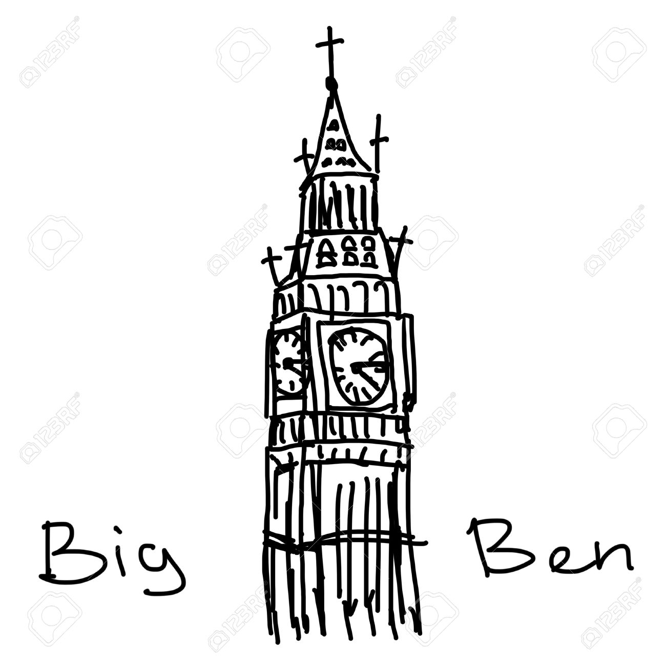 1300x1300 Big Ben Illustration Stock Photo, Picture And Royalty Free Image