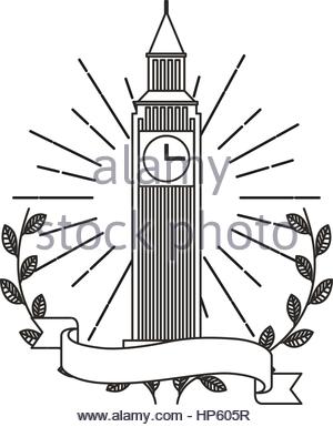 300x385 Big Ben Monument Icon Vector Illustration Design Stock Vector Art
