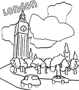 254x287 Big Ben Coloring Pages