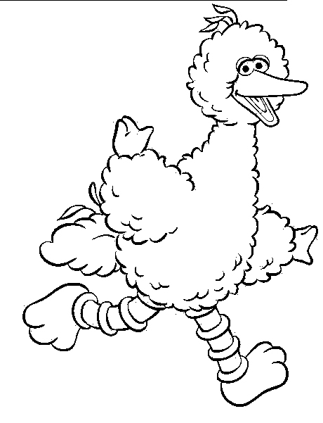 460x601 Big Bird Run Sesame Street Coloring Pages Kids Net