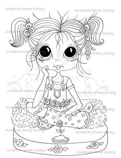 236x309 Instant Download Digital Digi Stamps Big Eye Big Head Dolls Digi