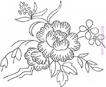 360x296 Vintage Flower Embroidery Pattern Embroidery Patterns