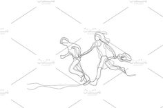 236x157 Big Hamburger With French Fries Graphics Continuous Line Drawing