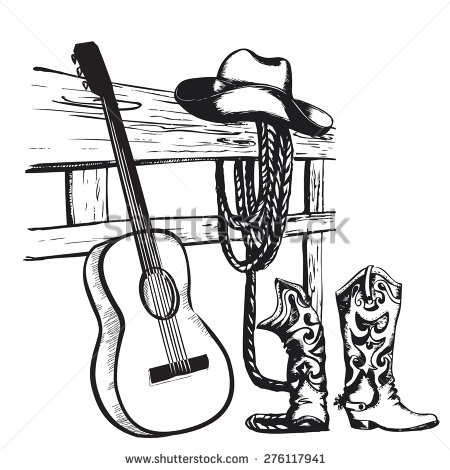 450x470 Country Music Guitar Clipart