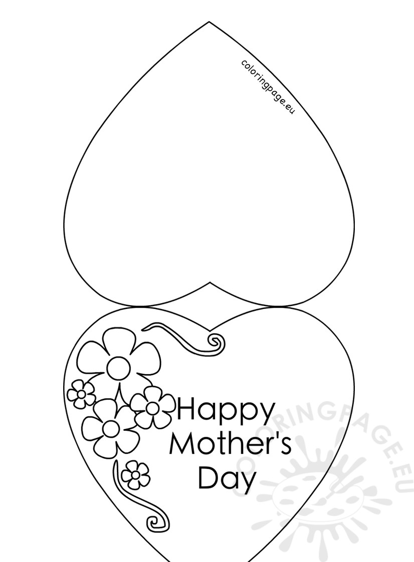 826x1122 Big Heart With Flowers Mother's Day Coloring Page