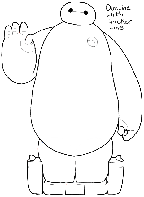 465x633 How To Draw Baymax From Big Hero 6 In Easy Step By Step Drawing