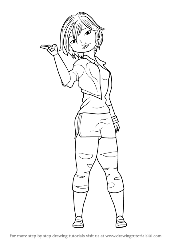 566x800 Learn How To Draw Go Go Tomago From Big Hero 6 (Big Hero 6) Step