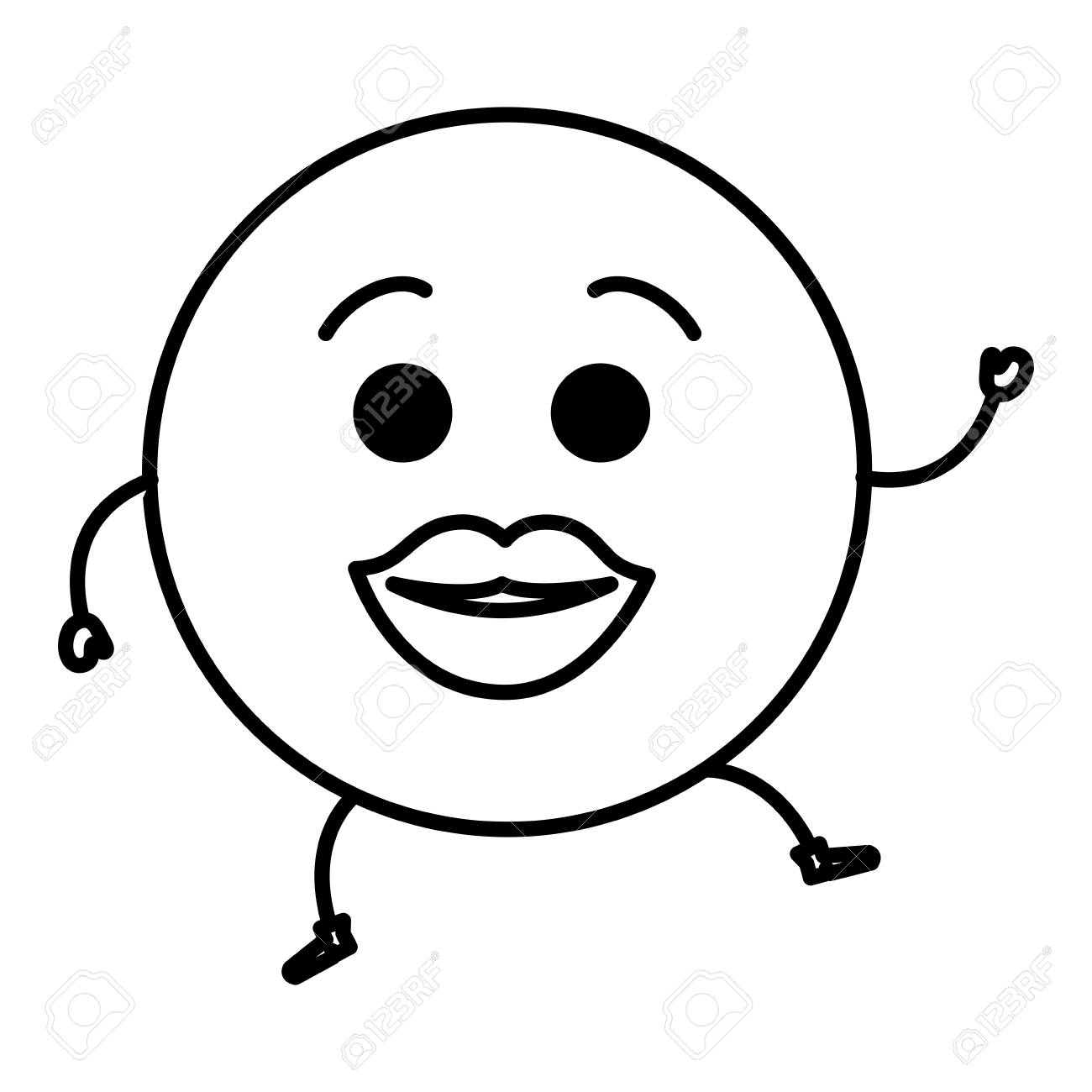 1300x1300 Big Lips Emoticon Face Character Icon Vector Illustration Design