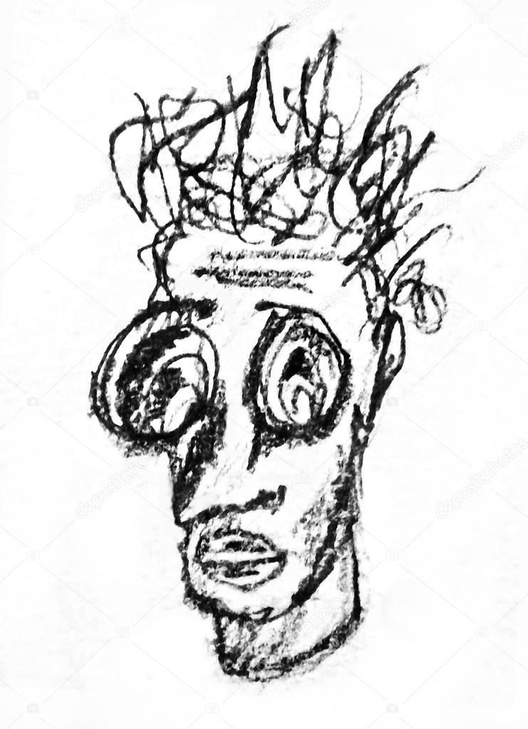 741x1023 Worried Man Scribble Drawing Stock Photo Danflcreativo